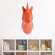 Muurstickers 3D - Mursticker origami 3D roze eenhoorn - ambiance-sticker.com